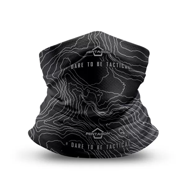  Halstuch PENTAGON SKIRON TOPOGRAPHIC MAP K14013 SCHWARZ 