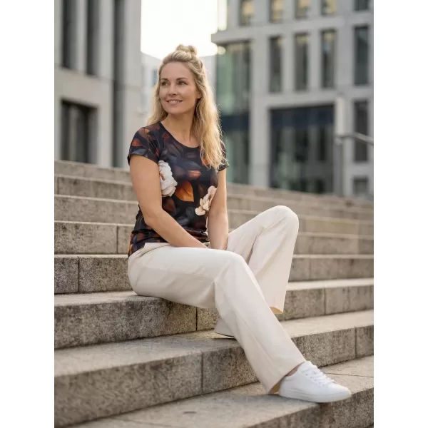  Damen Freizeitshirt Premium ALTISPORT VOJ/ALW097TR06 WEIß/ORANGE/BLUMEN 