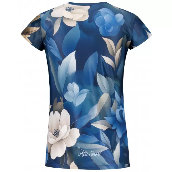  Damen Freizeitshirt Premium ALTISPORT VOJ/ALW097TR06 BLAUE BLUMEN 