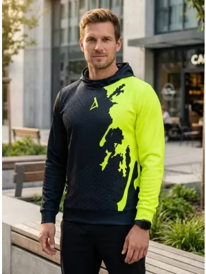 Funktionaler Sweatshirt -Premium von Männern ALTISPORT VOJ/ALM112MI01 SCHWARZFLUO GELB