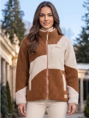 Fleece-Sweatshirt für Damen ALTISPORT GERI BEIGE/BRAUN