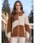 Fleece-Sweatshirt für Damen ALTISPORT GERI BEIGE/BRAUN