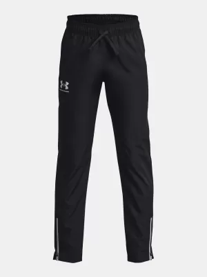 Hosen für Jungen UNDER ARMOUR UA SPORTSTYLE WOVEN PANTS 1370184-001 SCHWARZ
