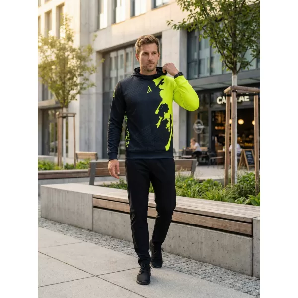  Funktionaler Sweatshirt -Premium von Männern ALTISPORT VOJ/ALM112MI01 SCHWARZFLUO GELB 