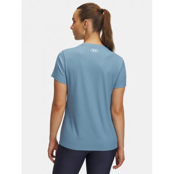  Damen-T-Shirt UNDER ARMOUR TECH RIB SSC 1389852-418 BLAU 