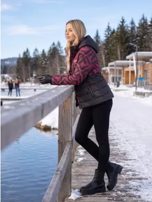 Damenjacke KIXMI VERONICA SCHWARZ/BURGUND