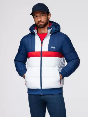Jacke OMBRE OM-JALP-0296 BLAU UND WEIß