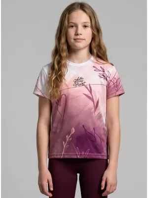 Funktionaler t -Shirt -Prämie von Kindern ALTISPORT VOJ/ALK083TR01 WEIß -PINK