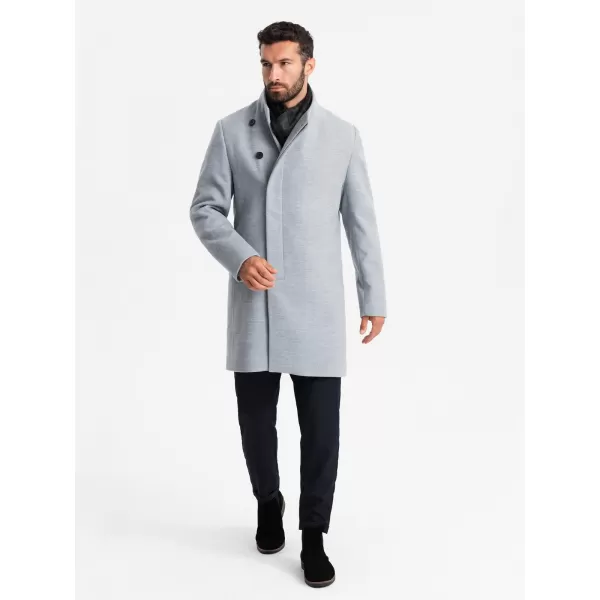  Männlicher Mantel OMBRE OM-COWC-0141 GRAUE MELANGE 