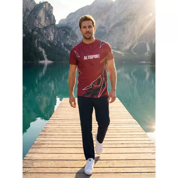  Herren Freizeithemd Premium ALTISPORT VOJ/ALM123TR06 DUNKELROT 