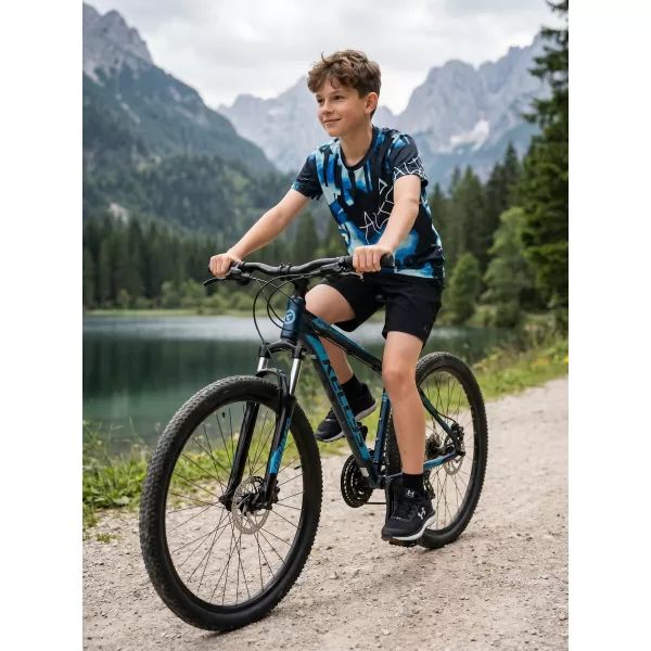  Funktionaler t -Shirt -Prämie von Kindern ALTISPORT VOJ/ALK076TR01 BLAU -BLACK 