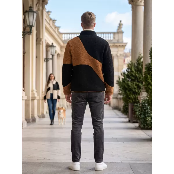  Fleece-Sweatshirt für Herren ALTISPORT GANAN SCHWARZ/BRAUN 