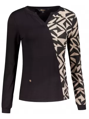 Damen-T-Shirt KIXMI VIVIANE SCHWARZ/BEIGE