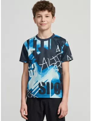 Funktionaler t -Shirt -Prämie von Kindern ALTISPORT VOJ/ALK076TR01 BLAU -BLACK