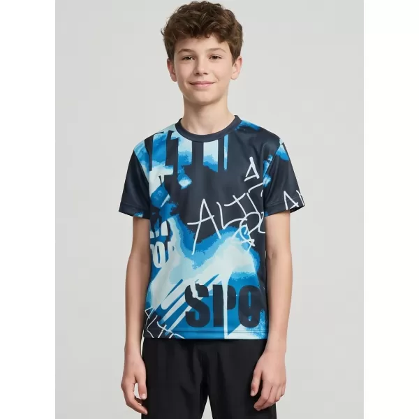  Funktionaler t -Shirt -Prämie von Kindern ALTISPORT VOJ/ALK076TR01 BLAU -BLACK 