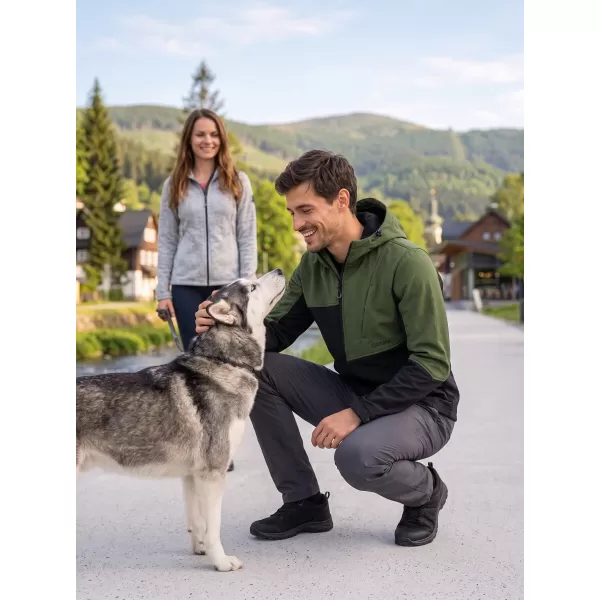 Herren -Softshelljacke ALTISPORT GAN KHAKI/SCHWARZ 