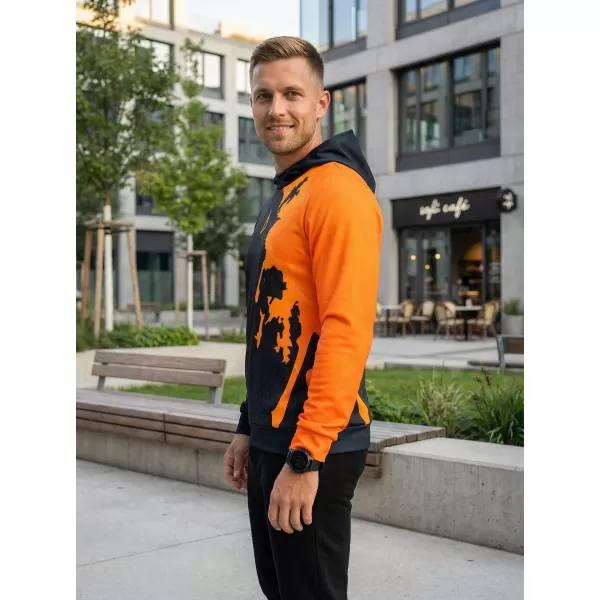  Funktionaler Sweatshirt -Premium von Männern ALTISPORT VOJ/ALM112MI01 SCHWARZFLUO ORANGE 