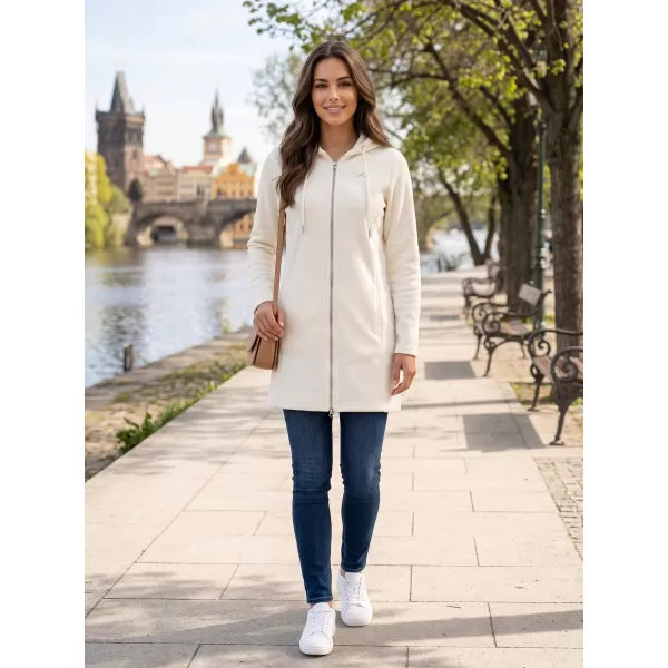  Premium-Fleece-Sweatshirt für Damen ALTISPORT LIALA BÍLÁ/KRÉMOVÁ WEIß 