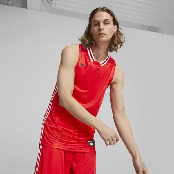  Herren-Tanktop PUMA HOOPS TEAM GAME JERSEY 67662804 PUMA ROT 