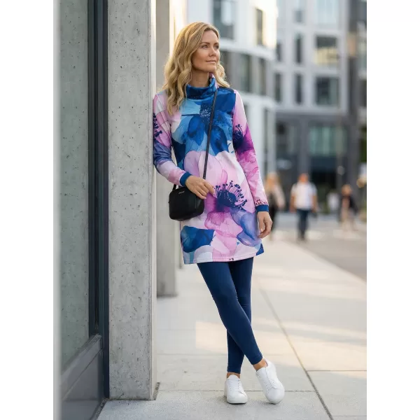  Erweitertes Premium-Sweatshirt für Damen ALTISPORT VOJ/ALW117MI06 BLAU-ROSA 