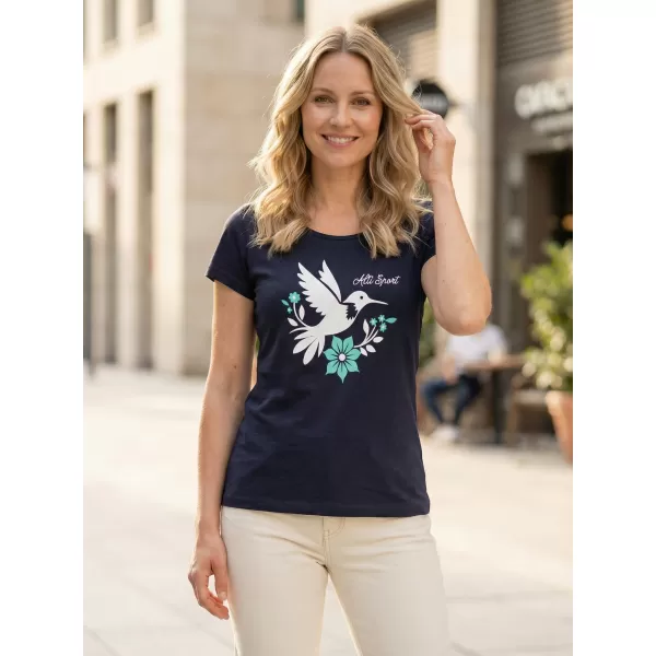 Frauen t -Shirt mit kurzen Ärmeln ALTISPORT ALW192122 MEERESBLAU 