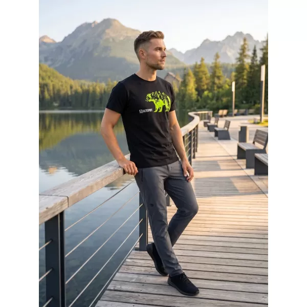  Herren t -Shirt mit kurzen Ärmeln ALTISPORT ALM193129 SCHWARZ -GREEN 