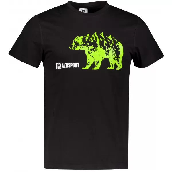  Herren t -Shirt mit kurzen Ärmeln ALTISPORT ALM193129 SCHWARZ -GREEN 