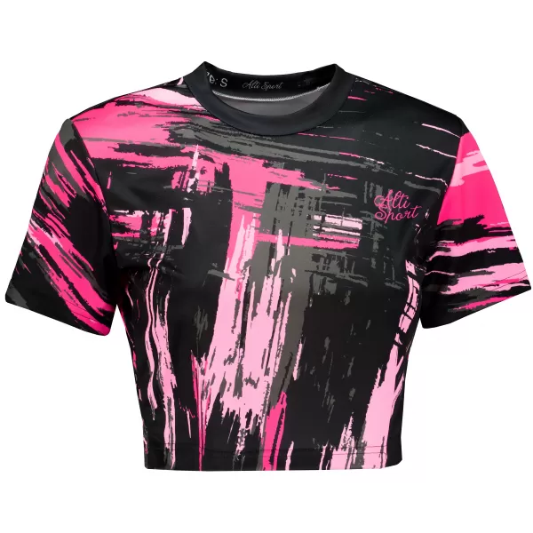  Premium-Crop-Top für Damen ALTISPORT VOJ/ALW010TR07 ČERNÁ/SVĚTLE RŮŽOVÁ SCHWARZ/HELLROSA 