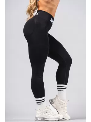 Nahtlose Extra-Push-up-Leggings mit hoher Taille FLOW SEAMLESS 496 BLACK Nebbia