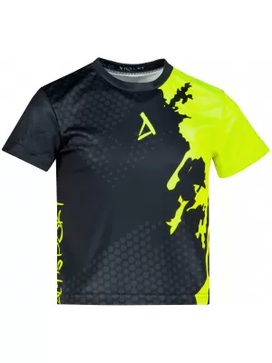 Funktionaler t -Shirt -Prämie von Kindern ALTISPORT VOJ/ALM112TR01 SCHWARZFLUO GELB