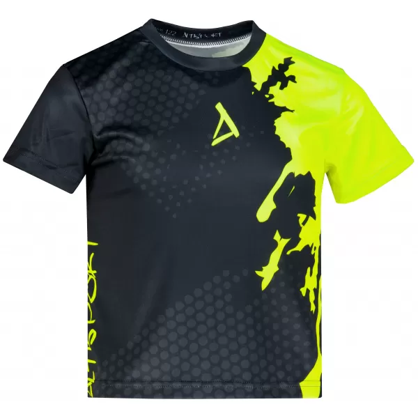  Funktionaler t -Shirt -Prämie von Kindern ALTISPORT VOJ/ALM112TR01 SCHWARZFLUO GELB 