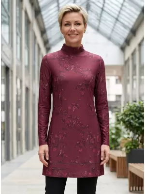 Rollkragenpullover für Damen ALTISPORT GWENITH BURGUND