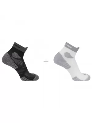 Socken SALOMON AERO ANKLE 2-PACK WEIß/SCHWARZ