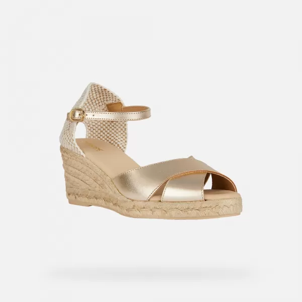  Damensandalen GEOX GELSA LOW GOLDEN 