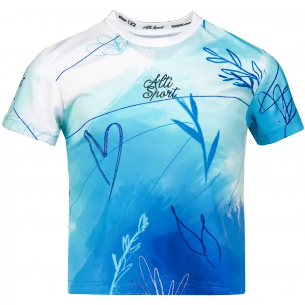  Funktionaler t -Shirt -Prämie von Kindern ALTISPORT VOJ/ALK083TR01 WEIß -BLAU 
