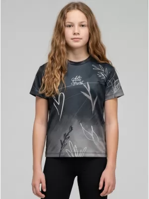 Funktionaler t -Shirt -Prämie von Kindern ALTISPORT VOJ/ALK083TR01 SCHWARZ UND WEIß