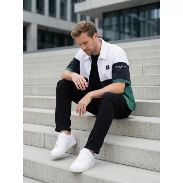  Premium-Herrenhemd ALTISPORT VOJ/ALM051KOS01 WEIß GRÜN 