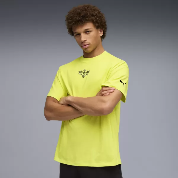  Herren-T-Shirt PUMA MELO ALWAYZ ON 1 TEE 63075504 ZITRONENSORBET 