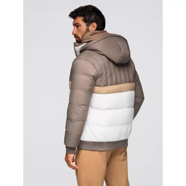  Jacke OMBRE OM-JALP-0296 BEIGE UND WEIß 