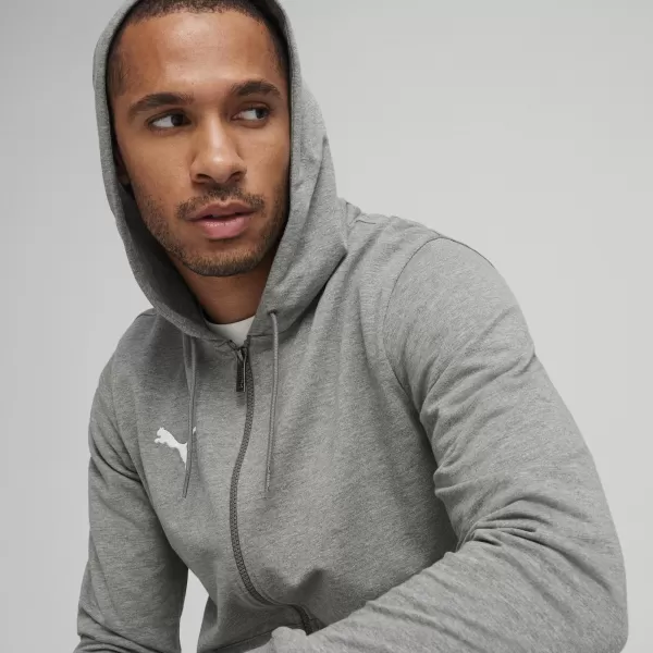  Jacke PUMA TEAMGOAL CASUALS HOODED JACK 658595_33 MITTELGRAUES HEATHER/WEIß 