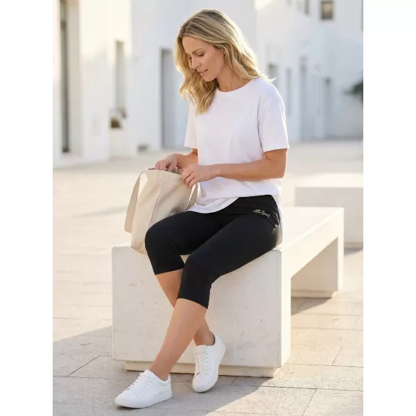  3/4-Leggings für Damen ALTISPORT DAYIA SCHWARZ 