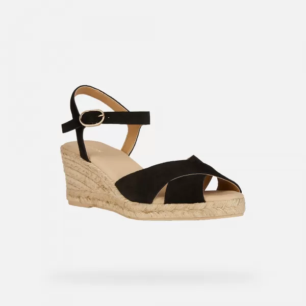  Damensandalen GEOX GELSA LOW SCHWARZ 