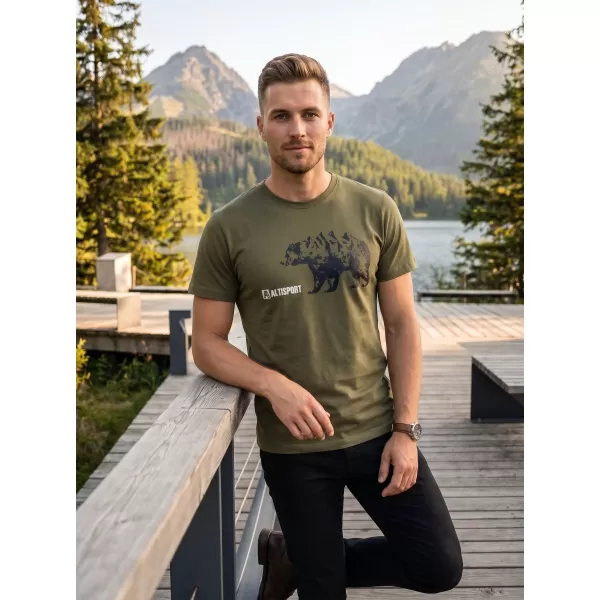  Herren t -Shirt mit kurzen Ärmeln ALTISPORT ALM193129 KHAKI 