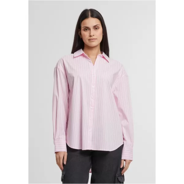  Damenbluse URBAN CLASSICS TB7176 ZARTROSA/WEIß 