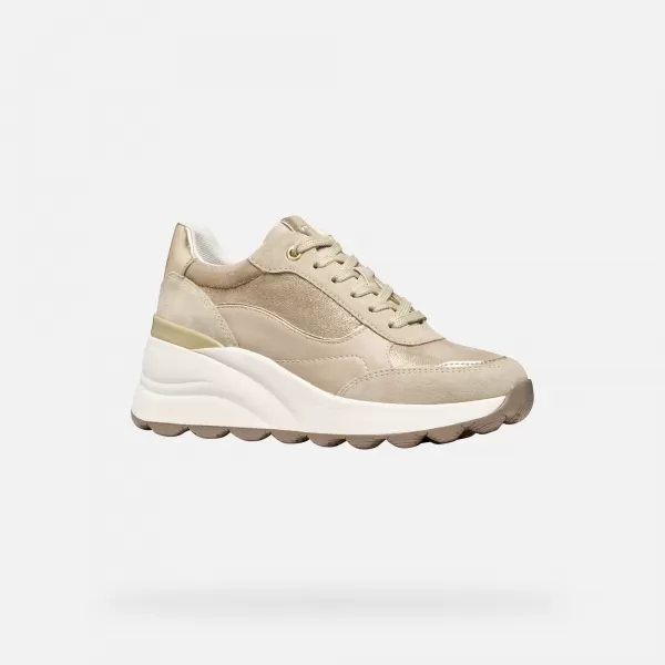  Damen-Sneaker GEOX SPHERICA EC13 G009316 CREMIG 