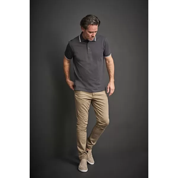  Herren-T-Shirt TEE JAYS | TJ 1407 DUNKELGRAU/WEIß 