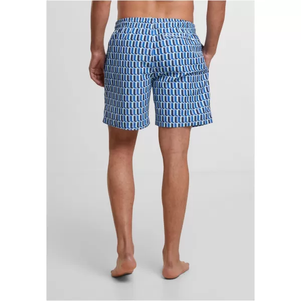  Badeshorts URBAN CLASSICS TB2679 BLAUES RETRO -MUSTER 
