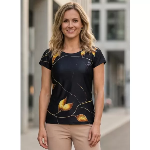  Damen Freizeitshirt Premium ALTISPORT VOJ/ALW097TR06 GOLDENE BLÄTTER 