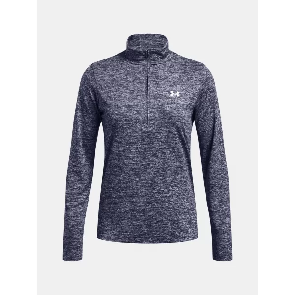  Damen-T-Shirt UNDER ARMOUR TECH 1/2 ZIP- TWIST 1384225-410 BLAU 