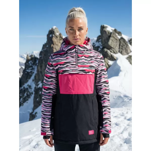  Winterjacke für Damen ALTISPORT GANICE SCHWARZ/ROSA 